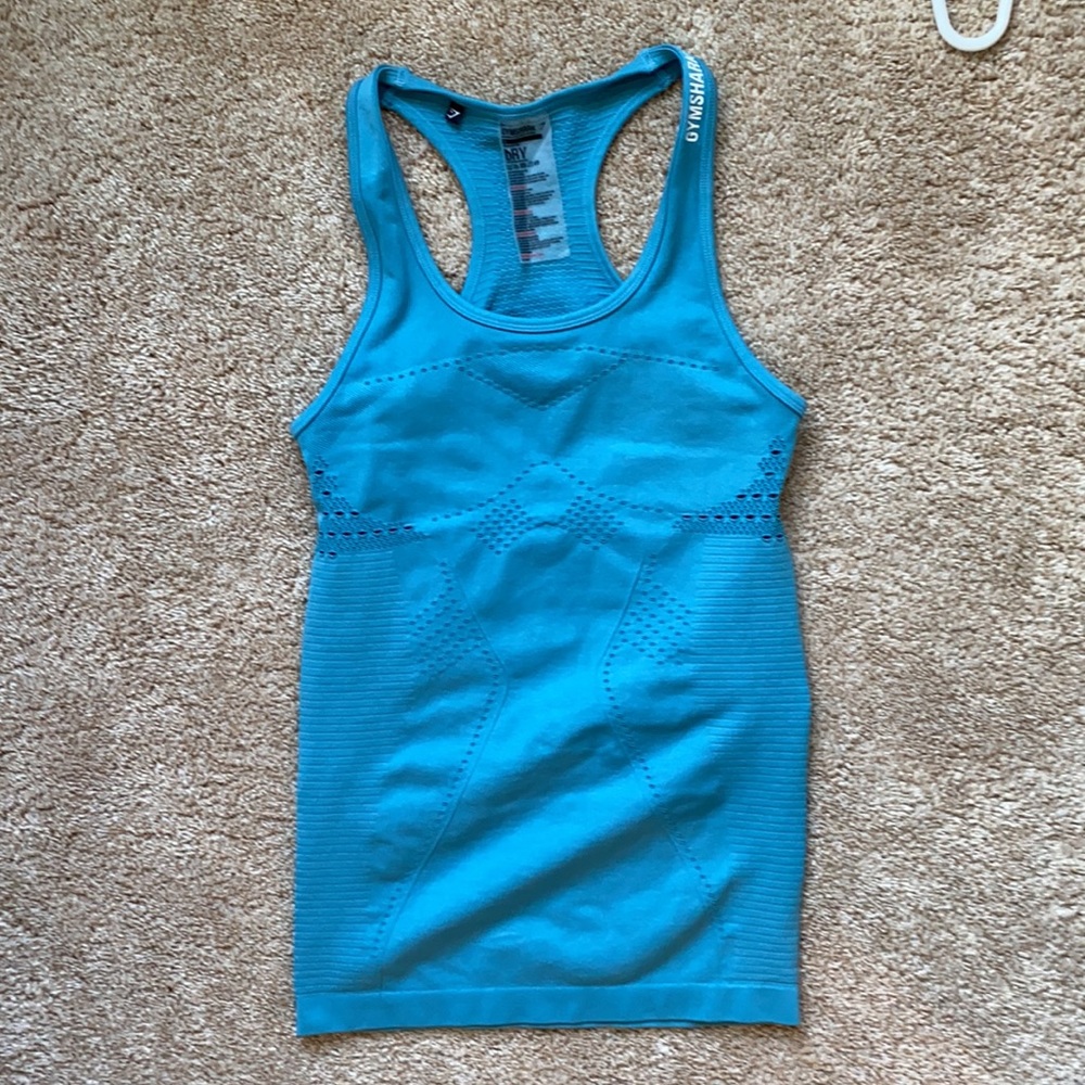 Gymshark Blue Fitted Tank Top Size Small
